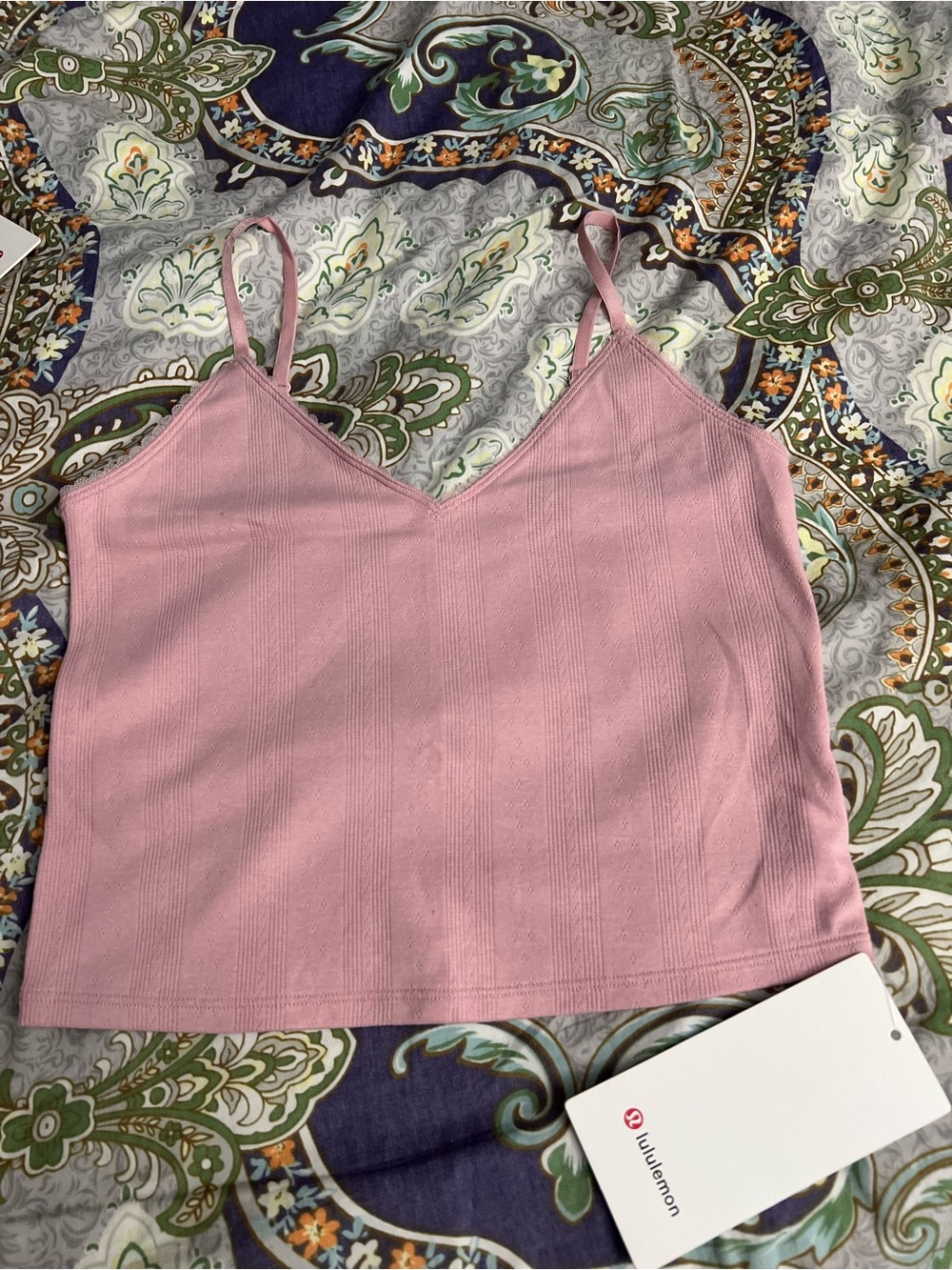 Lululemon Cotton Pointelle Cropped Cami